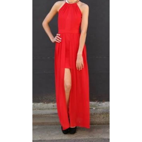 PASSION FUSION Black Maxi Dress Gold Trim - Picture 12 of 12